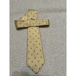 Vintage Christian Dior Tie 100% All Silk Yellow Geometric Diamond Men's Neck Tie